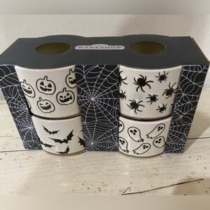 The BakeShop Halloween Ramekin set of 4 ghosts, spiders, jack o’lanterns NEW!